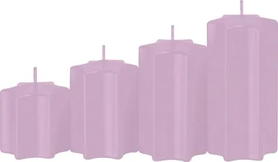 Produktbild von 4er Set Sternkerzen abgestuft Mittelflieder Ø 6 cm