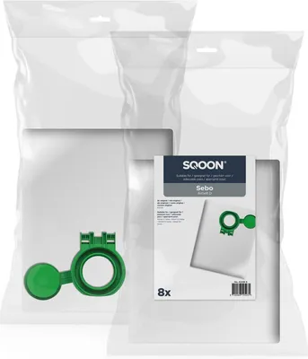 Productafbeelding van SQOON® Stofzuigerzakken  8 Stuks Geschikt voor SEBO Airbelt D - Gelijk aan model: 8120ER - High Filtration voor optimale stofopname