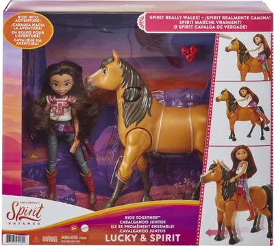 Obrázok produktu pre Mattel GXF95 Dreamworks Pferd Hengst Spirit & Mädchen Lucky bewegliche Spielfiguren Reiten Abenteuer