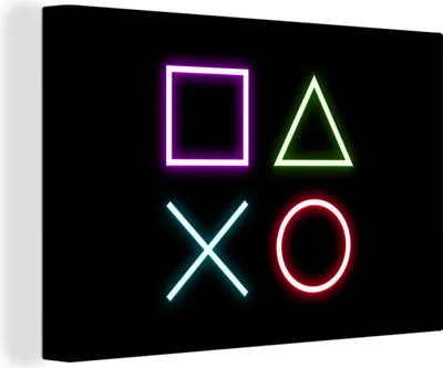 Produktbild von OneMillionCanvasses® - Leinwandbilder - 150x100 cm, Gaming - Neon - Konsole - Schwarz - Controller - Gaming, Wandbilder Kunstdruck Wanddekoration - Foto auf Leinwand - Gemälde auf