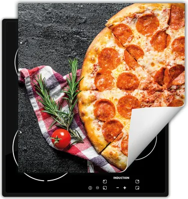 Immagine prodotto di DarHaus Piastra di copertura per fornelli 60x52 cm Tappetino antiscivolo Roll-up, Pizza
