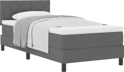 Obrázok produktu pre Posteľ s pružinovým rámom Tmavo šedá 90 x 190 cm látka