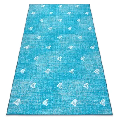 Obrázek produktu pro Koberec pro děti HEARTS Jeans, vintage srdce - tyrkysový modrý 400x600 cm
