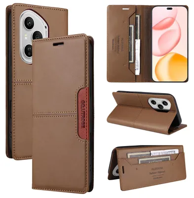 Produktbild von Handyhülle für Honor 400 Pro Hülle, Leder Flip Wallet Kartenfach Stand Schutzhülle Braun