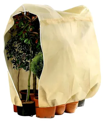 Produktbild von Winterschutz für Pflanzen 120 x 180 cm, Frostschutzhaube mit Reißverschluss und Zugband, Vlies für Gartenpflanzen