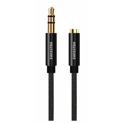 Zdjęcie produktu dla SWISSTEN Przedłużacz 1,5M AUDIO JACK 3,5 mm męski / żeński w oplocie
