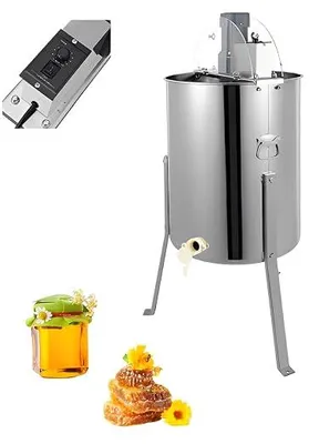 Produktbild von Elektrischer Honigschleuder, 4-Waben Honigschleuder, 140W Honig-Extraktor, Edelstahl mit Deckel, Einstellbare Geschwindigkeit, Trommelhöhe 61cm, Leicht zu reinigen, für die Bienenzucht