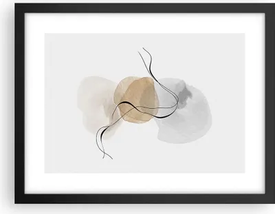 Produktbild von Gerahmtes Poster - Schwarzer Rahmen - Abstrakt minimalistisch Aquarell - 40x30 cm - Wand Bild - Wanddeko - Wandbilder - Kunstposter - Wandposter - Bilderrahmen - Bilder - Kunstdruck - P2BAA40x30-4827