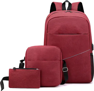 Produktbild von 3-teiliges Rucksack-Set für Damen und Herren, Laptop-Umhängetasche, kleine Tasche für Reisen, Schule, Business, Arbeit, Uni, passend für bis zu 15,6 Z