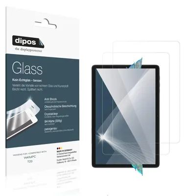 Produktbild von 2x Schutzfolie für VekfulPC T20 - Anti-Shock 9H Folie dipos Glass Kunststoffglas