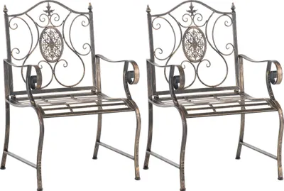 Produktbild von CLP 2er Set Gartenstühle Punjab mit Armlehnen bronze