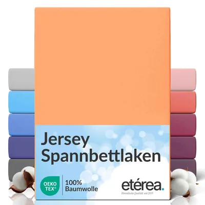 Produktbild von Jersey Spannbettlaken 180x200 - 200x200 cm, 100% Baumwolle Bettlaken, Pfirsich