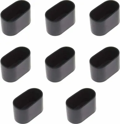 Produktbild von Set mit 8 ovalen Tisch- oder Stuhlbeinkappen, Weichgummi, kratzfest, 40 x 20 mm, Schwarz, -Versailles RUIOIU