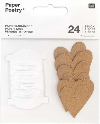 Produktbild von 24 Herzanhänger aus Kraftpapier S.