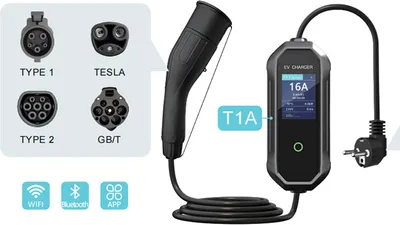 Produktbild von INF EV-Ladegerät, tragbares EVSE-Ladekabel der Stufe 2, 16 A, 3,5 kW