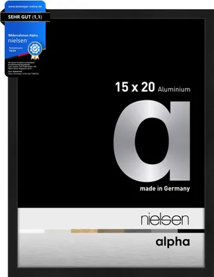 Produktbild von nielsen Aluminium Bilderrahmen Alpha, 15x20 cm, Eloxal Schwarz Matt