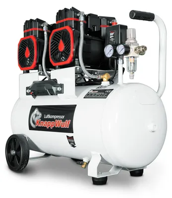 Productafbeelding van Persluchtcompressor - Fluisterstil - 50 Liter Tank - 3000 W Vermogen - 10 Bar Max Werkdruk - Wit - Voor Werkplaats En Industrie