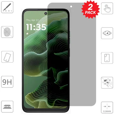 Produktbild von Für Motorola Moto G35 5G 2x 2.5D 0,26mm Privacy Blickschutz 9H Hart Glas Folie