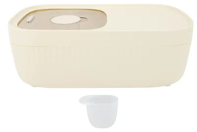 Produktbild von Reisbehälter mit Messbecher, versiegelt, transparente Skala, Kunststoff-Aufbewahrungsbehälter für Mehlkörner, weiß, S, 5 kg, 13 cm