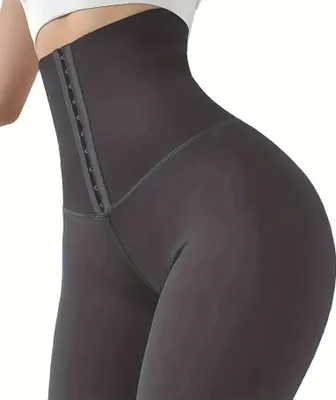 Produktbild von Leggings mit hoher Taille - Grau/L für perfekten Sitz KP30259