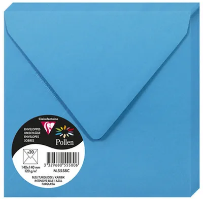 Imagen del producto de Sobres tipo "Pollen" de Clairefontaine, tamaño 140 mm, color "Caribe"