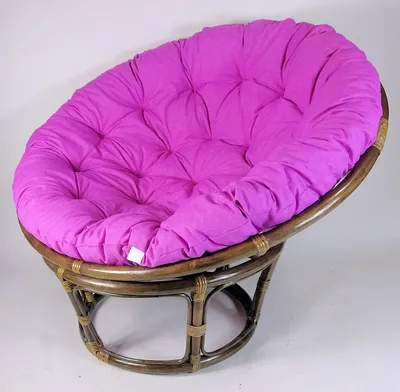 Produktbild von Rattan Papasansessel,Papasan Durchmesser 110 cm, Fb. Dunkelbraun, Polster Uni Living 246 alt rosa