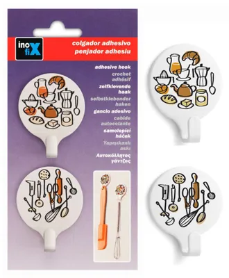 Image de Crochet Adhx2 Rond Deco Cuisine     - Inofix