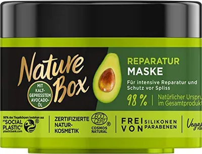 Produktbild von Nature Reparatur Haarmaske vegan mit kaltgepresstem Avocado 200ml