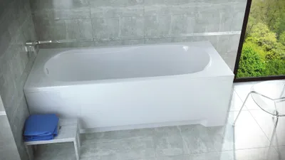 Produktbild von BADLAND Badewanne Rechteck Bona 160x70 mit Acrylschürze, Füßen und Ablaufgarnitur GRATIS