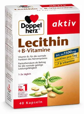 Immagine prodotto di Lecitina doppio cuore + vitamine del gruppo B, 40 capsule