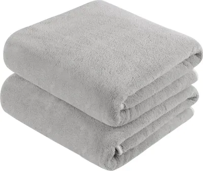 Produktbild von KinHwa Mikrofaser Badetuch XXL 76cmx152cm 2er Pack Grau Saugstark & Schnelltrocknend