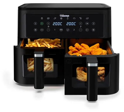 Productafbeelding van Tristar heteluchtfriteuse met dubbele mand, 9 liter inhoud, 10 programma's, synchroniseerfunctie