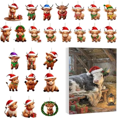 Immagine prodotto di Calendario dell'Avvento - Decorazioni natalizie - In attesa del Natale - 24 giorni fino al Natale
