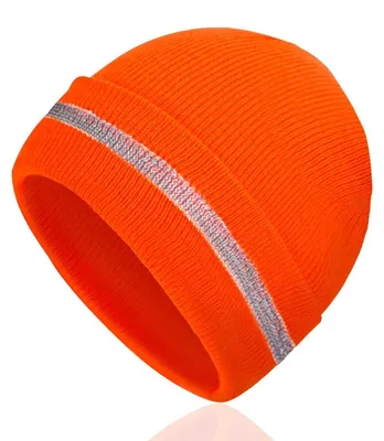 Image de Bonnet tricoté - Réfléchissant - Jaune - Unie, chaud et extensible