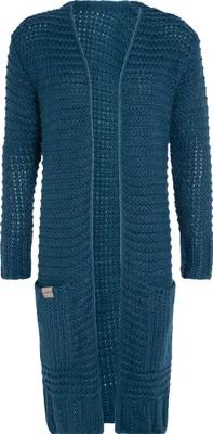 Produktbild von Knit Factory Alex lange Strickjacke - Petrol - 36/38