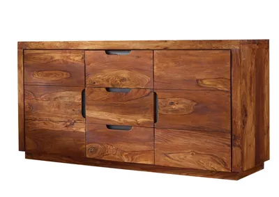 Image de MASSIVMOEBEL24 | Buffet 150x45 Palissandre laqué Noisette DUKE #125