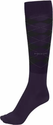 Produktbild von Pikeur Kniesocken CHECKED 860 blueberry 35-38
