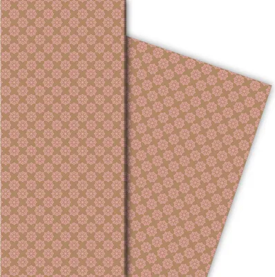 Produktbild von Vintage Sternen Geschenkpapier im geometrischen Retro Design, rosa - G8338, 32 x 48cm