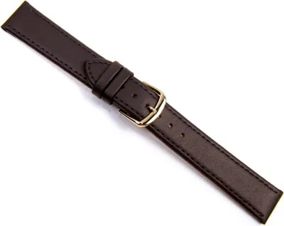 Produktbild von Herzog Uhrenarmband Kalbsleder Dunkelbraun Matt 20971G, Stegbreite:18mm
