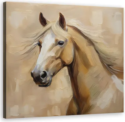 Produktbild von Leinwandbild Vintage Pferd Tiere 40x40 Feeby Braun bild für die wand bereit zum aufhängen