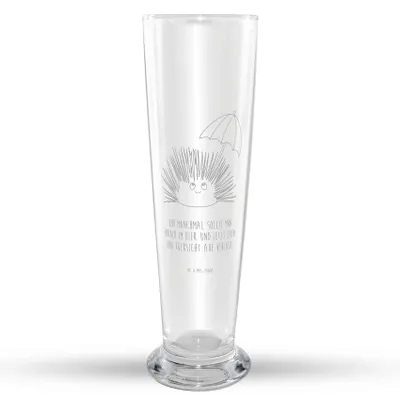 Produktbild von Mr. & Mrs. Panda Bierglas Seeigel - Transparent - Geschenk, Bier Glas, Mr Mrs Weizenglas, Leben, Urlaub, Achtsamkeit, Hier und Jetzt, Weizenbier, Weizen, Selbstliebe