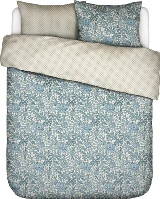 Produktbild von Essenza Satin Bettwäsche-Garnitur Ophelia Farbe Smoke blue Größe 155x220+80x80