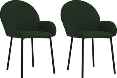 Immagine prodotto di vidaXL Sedie da pranzo 2 pz. Velluto verde scuro