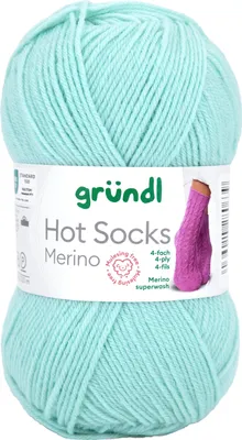 Produktbild von Gründl Hot Socks Merino 50 g/200 m 4-fädig uni 75 % Schurwolle(Merino) /25% Polyamid 05 mint