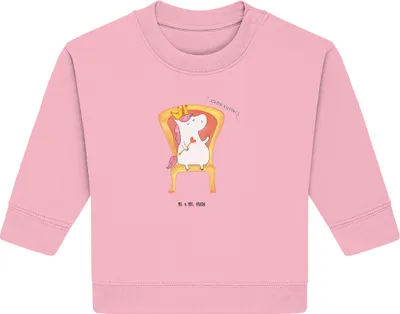 Produktbild von Mr. & Mrs. Panda Organic Baby Pullover Einhorn Prinzessin 6. - 12. Monat - Baumwolle Pink - Geschenk, Geburtstag, Geburtstagsgeschenk, Bullover, Unicorn