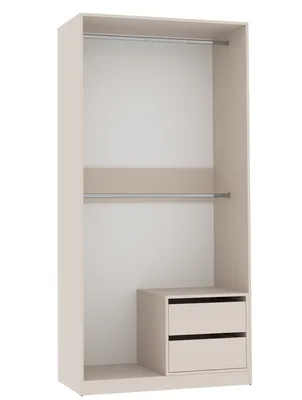 Produktbild von Marmex TRES SET12 Kleiderschrank mit Kleiderstangen, Schubladen ohne Türen 100x206x51 cm, graubeige cashmere