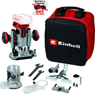 Zdjęcie produktu dla Zestaw Einhell TP-RO 18 Li BL, bezszczotkowy, czarny, czerwony, srebrny, 30 000 obr./min, 6, 8 (5/16"), 3,5 cm, akumulator