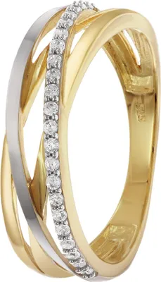 trendor 28016 Damenring 925 Silber Vergoldet Bicolor Zirkonia-Ring 1