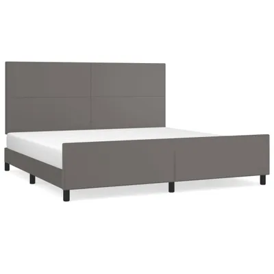 Produktbild von vidaXL Bettgestell mit Kopfteil Grau 200x200 cm Kunstleder