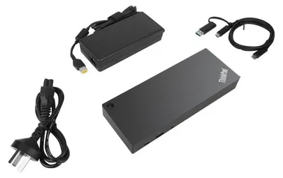 Zdjęcie produktu dla Lenovo ThinkPad Hybrid USB-C with USB-A Dock, Przewodowa, USB 3.2 Gen 2 (3.1 Gen 2) Type-C, 3,5 mm, 10,100,1000 Mbit/s, Czarny, Lenovo